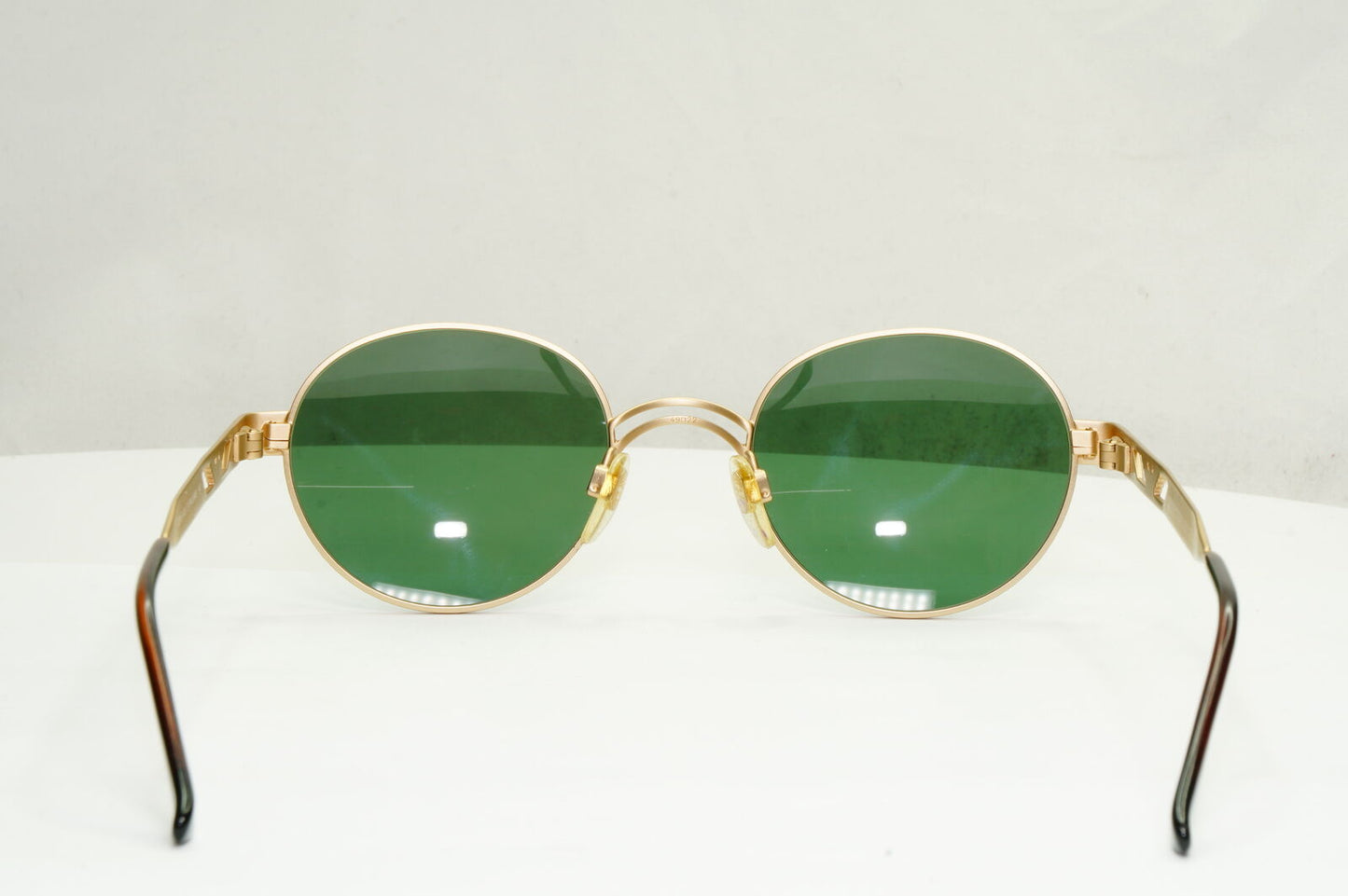 Emporio Armani Sunglasses 1997 Vintage Gold Round Green Eagle Metal 023-S 833 XL