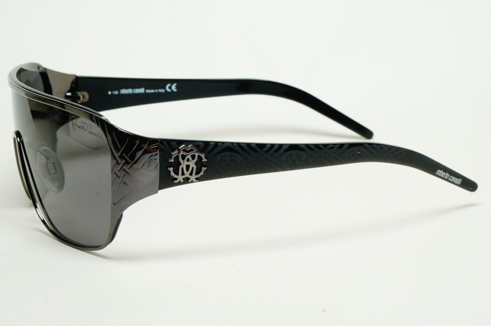 Roberto Cavalli Sunglasses 2006 Vintage Black Grey Shield Icario 394S 731 211124