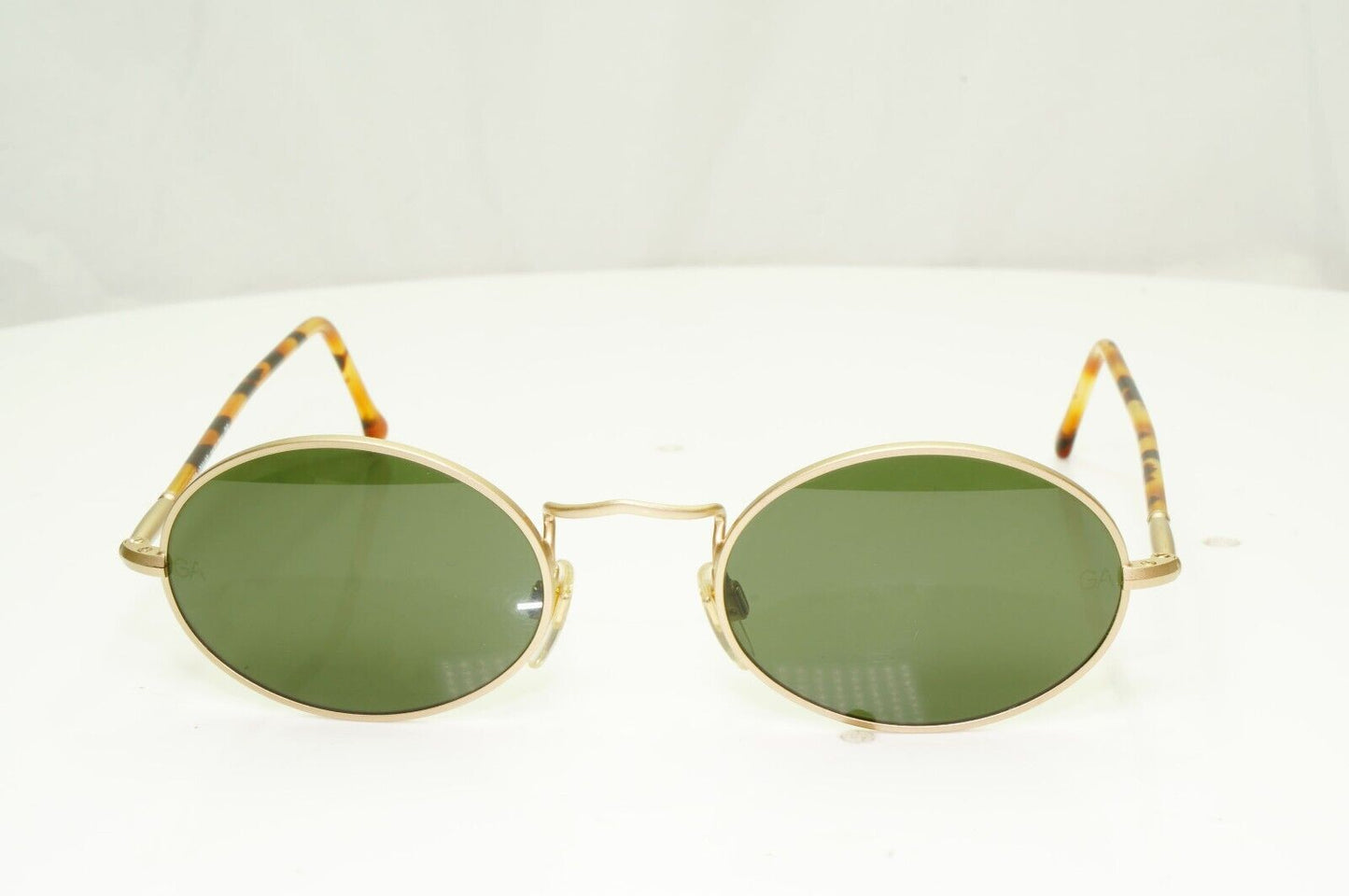 Giorgio Armani 1997 Vintage Sunglasses Gold Brown Green Glass Lens 650 703 50mmA