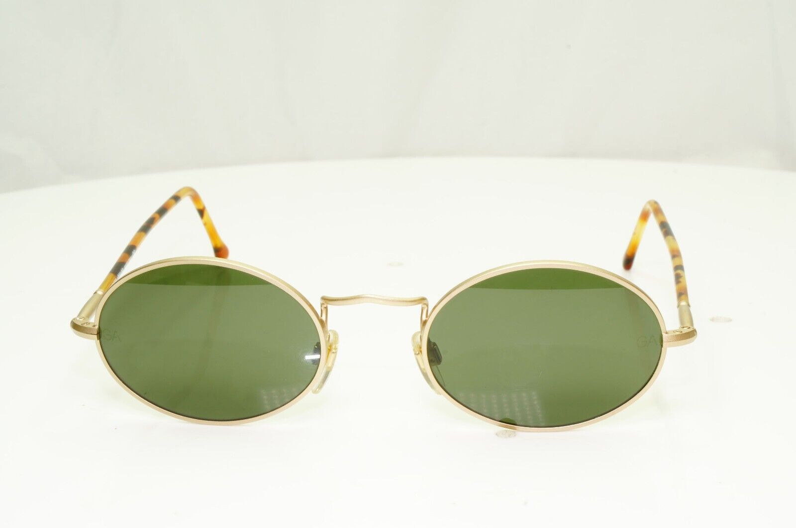 Giorgio Armani 1997 Vintage Sunglasses Gold Brown Green Glass Lens 650 703 50mmA
