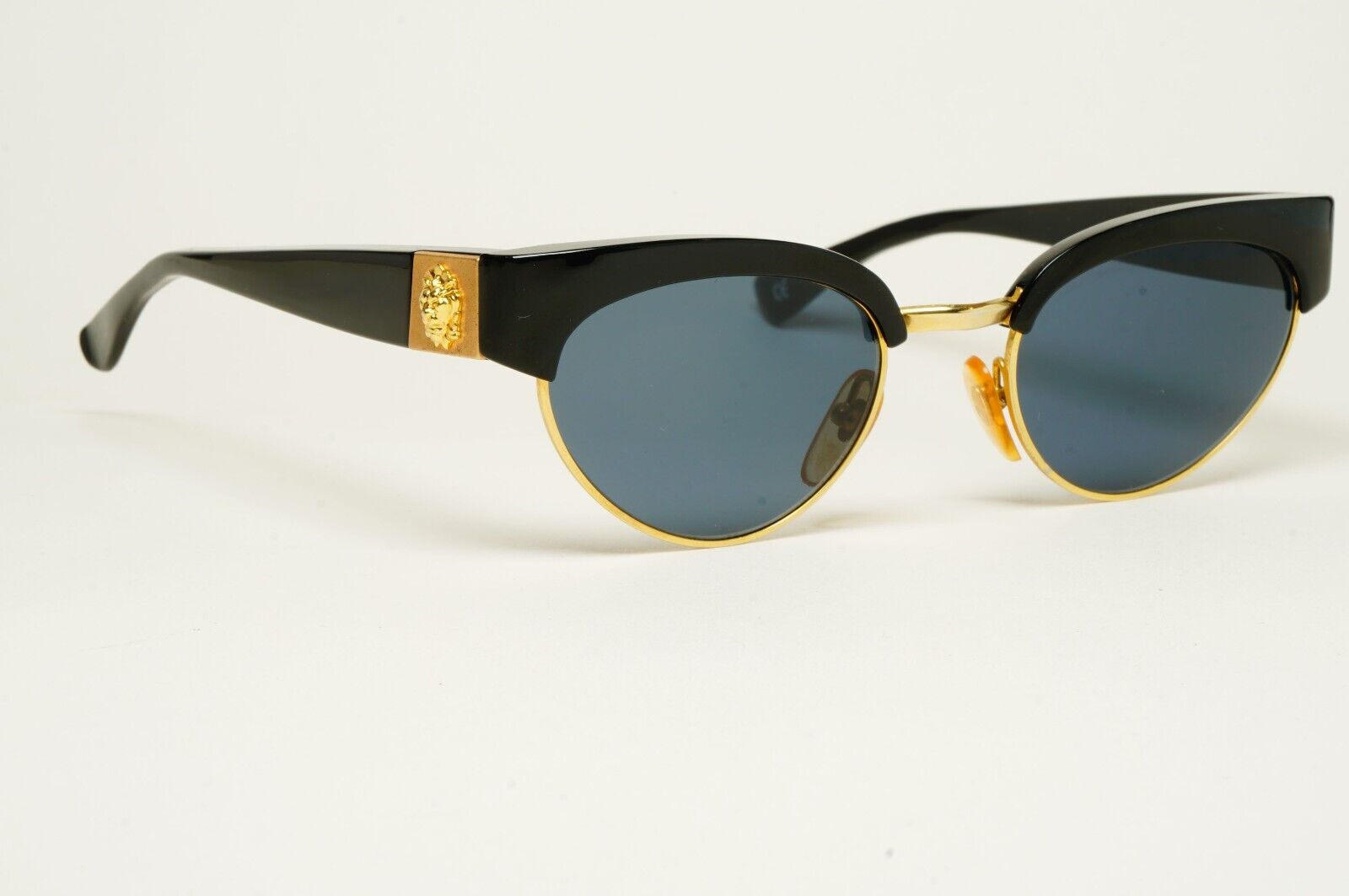 Versus Sunglasses 1996 by Gianni Versace Vintage Black Gold Lion MOD E22 COL 852