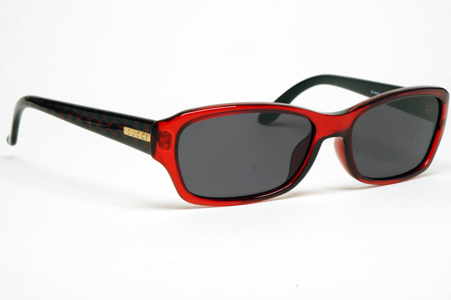 Gucci Sunglasses 2007 Vintage Black Red Monogram Rectangle GG 3601/F WH3