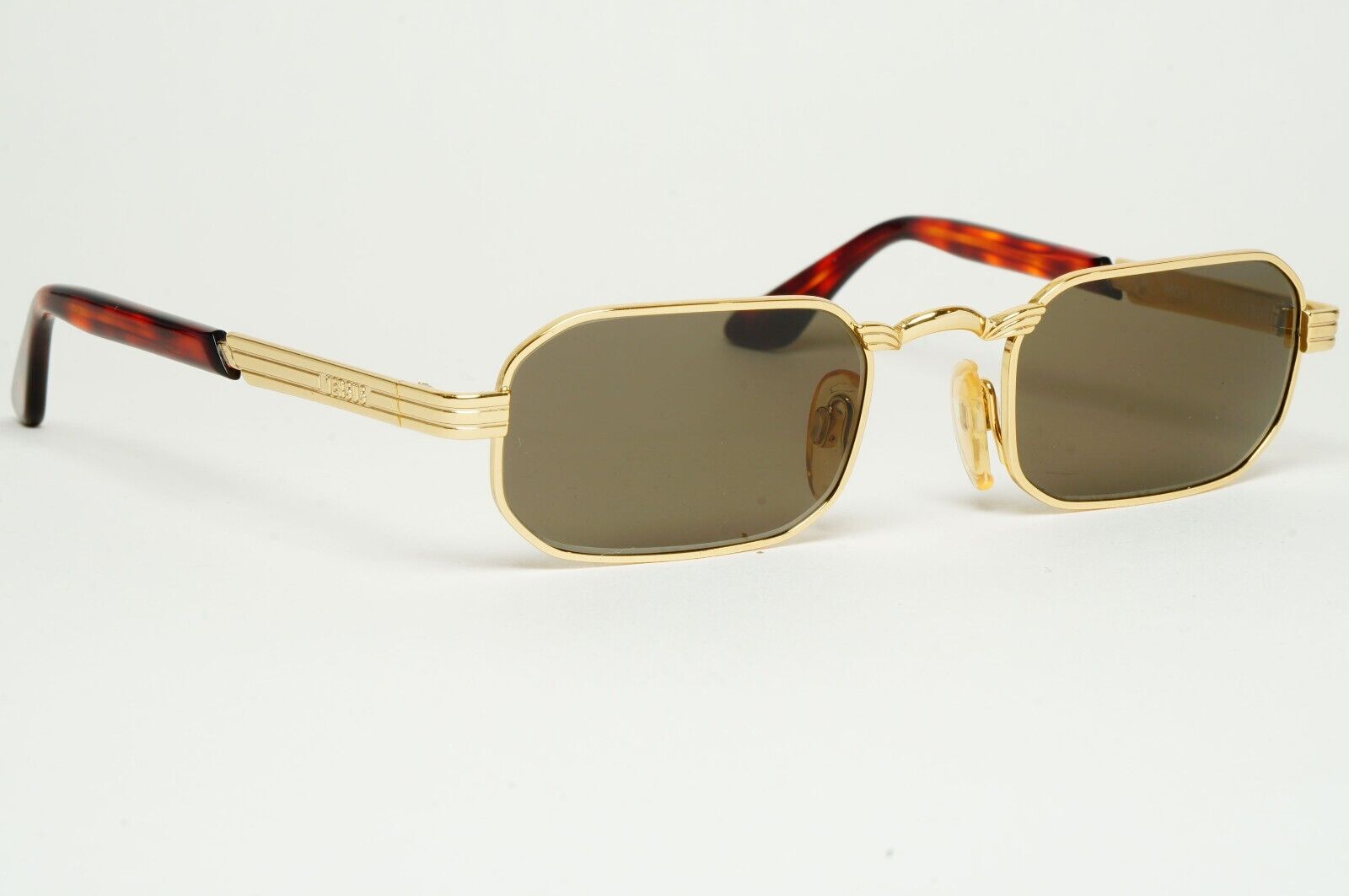 Versus Sunglasses 1996 by Gianni Versace Vintage Gold Rectangle MOD F10 COL 030