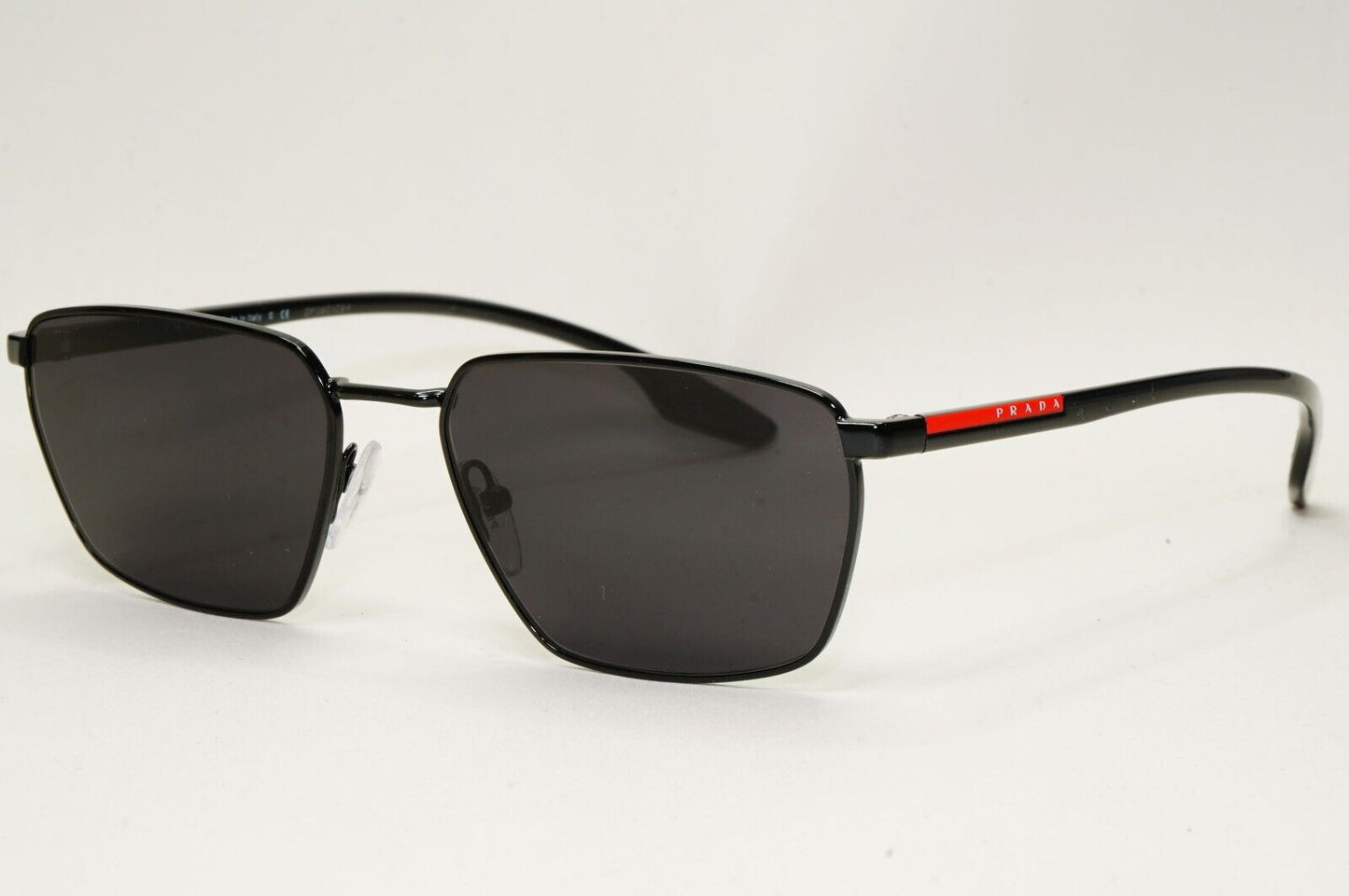 Prada Sunglasses Black Glossy Square Angular Rossa PS52MV VPS 52M 1AB-1O1 54mm