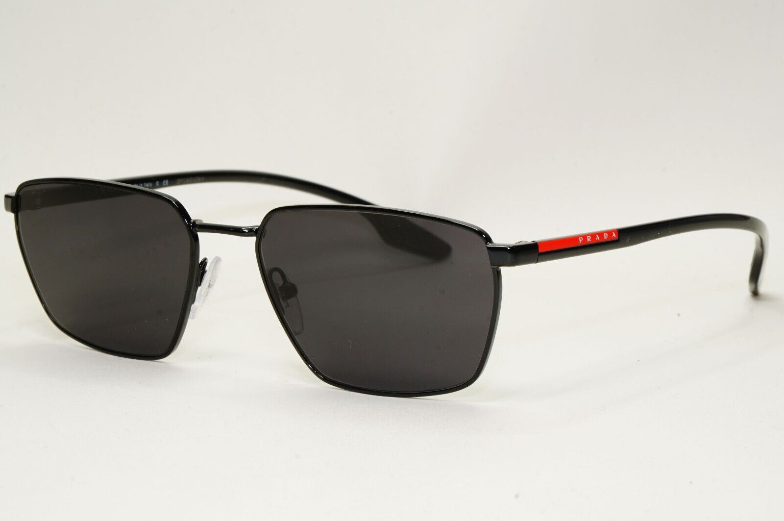 Prada Sunglasses Black Glossy Square Angular Rossa PS52MV VPS 52M 1AB-1O1 54mm