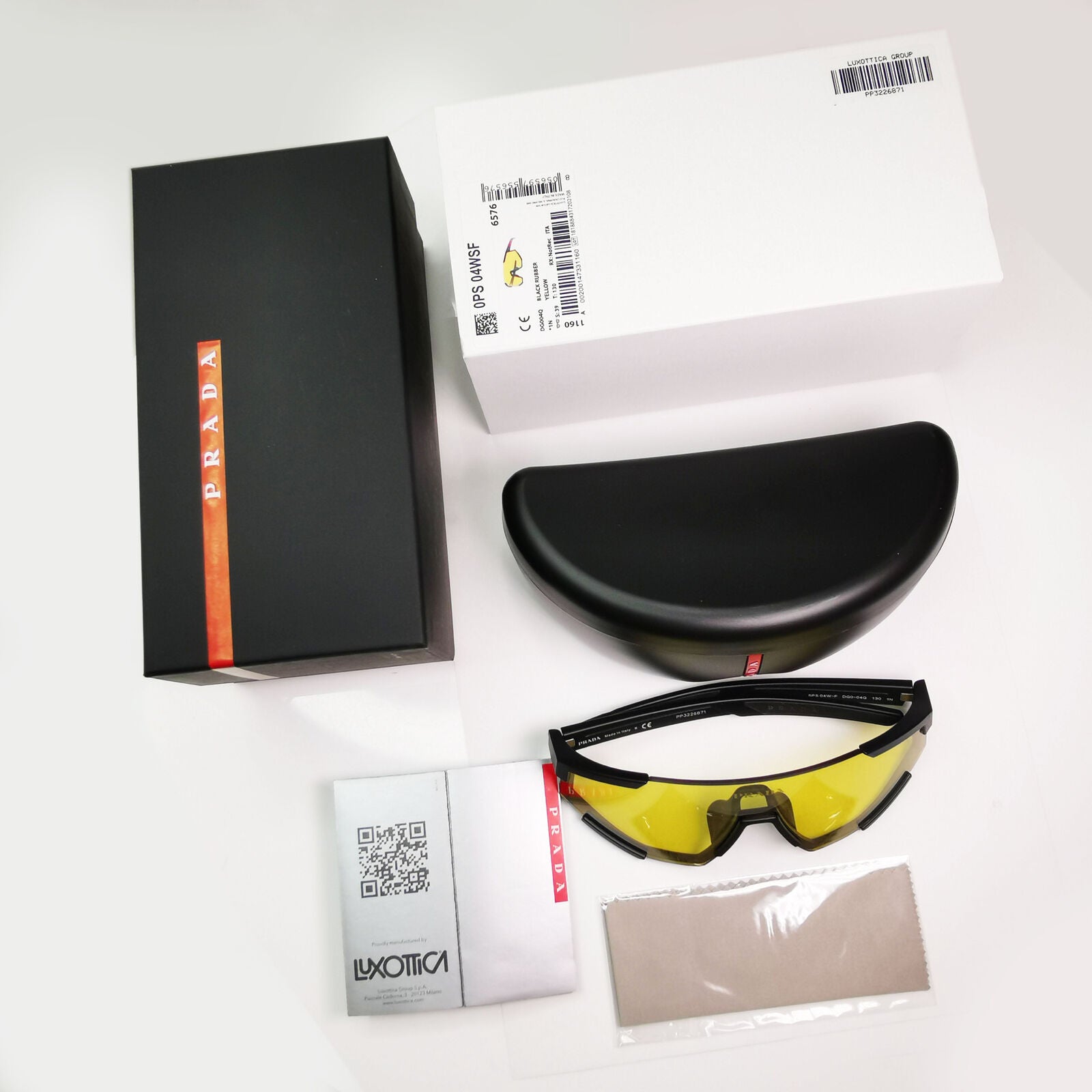 Prada Yellow Black Sunglasses Shield Visor Large PS04WSF SPS 04W-F DG0-04Q