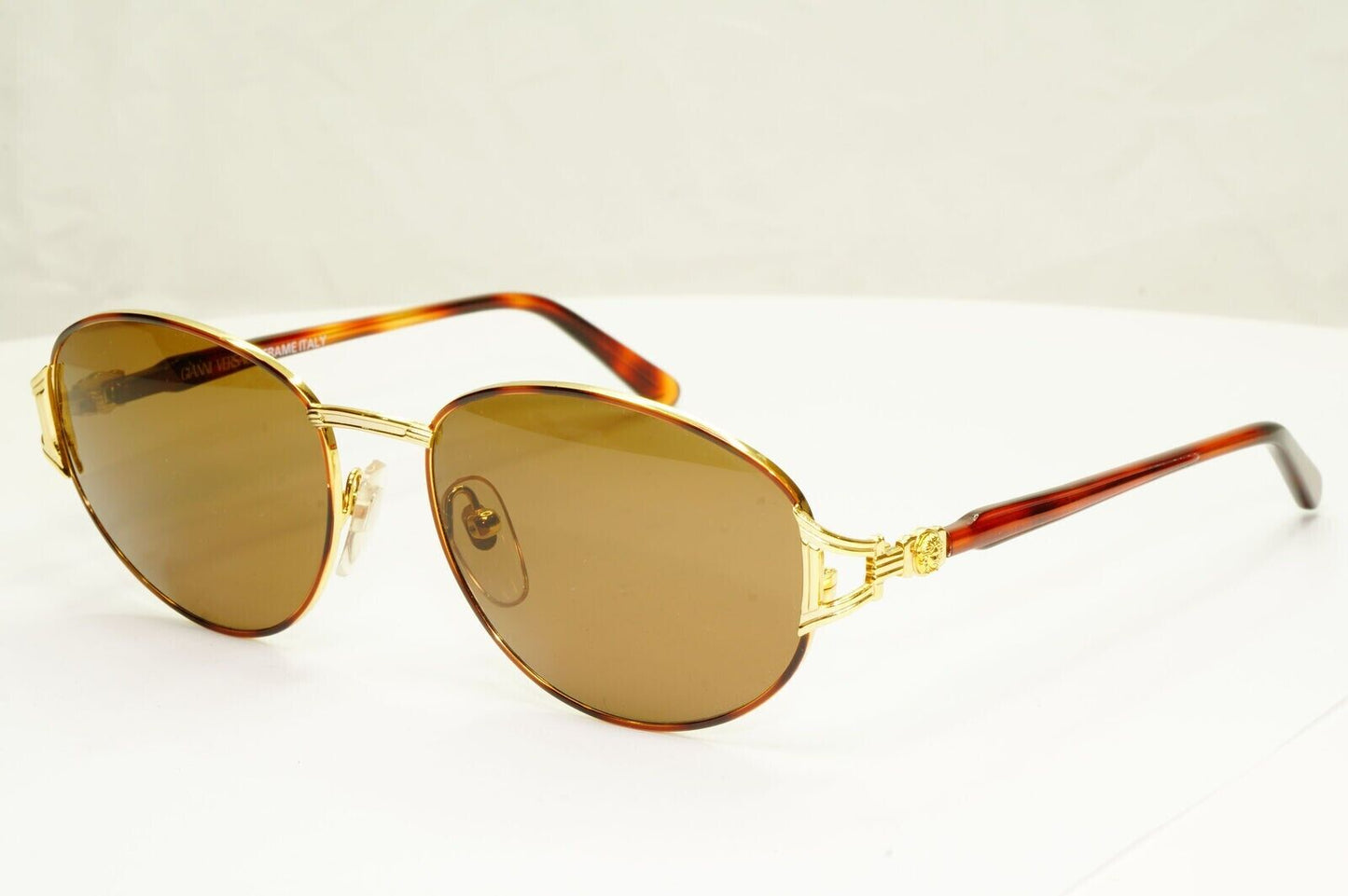 Gianni Versace Sunglasses 1995 Vintage Gold Medusa Brown Retro MOD G28 COL 14L A