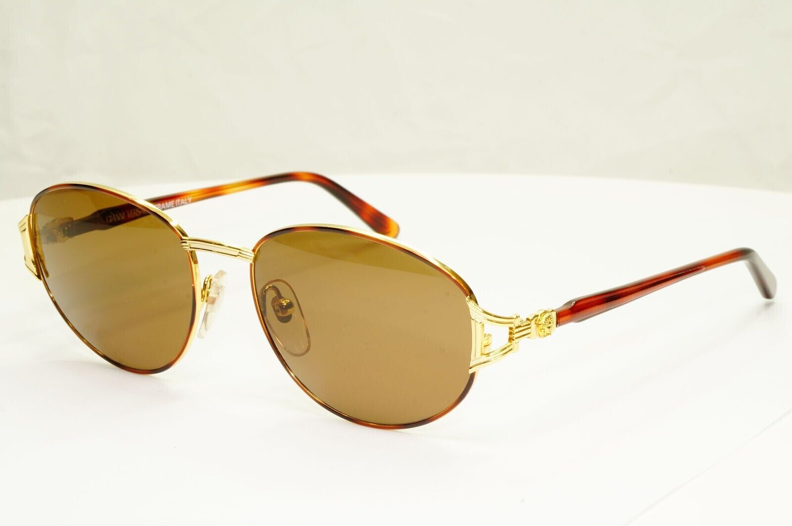 Gianni Versace Sunglasses 1995 Vintage Gold Medusa Brown Retro MOD G28 COL 14L A