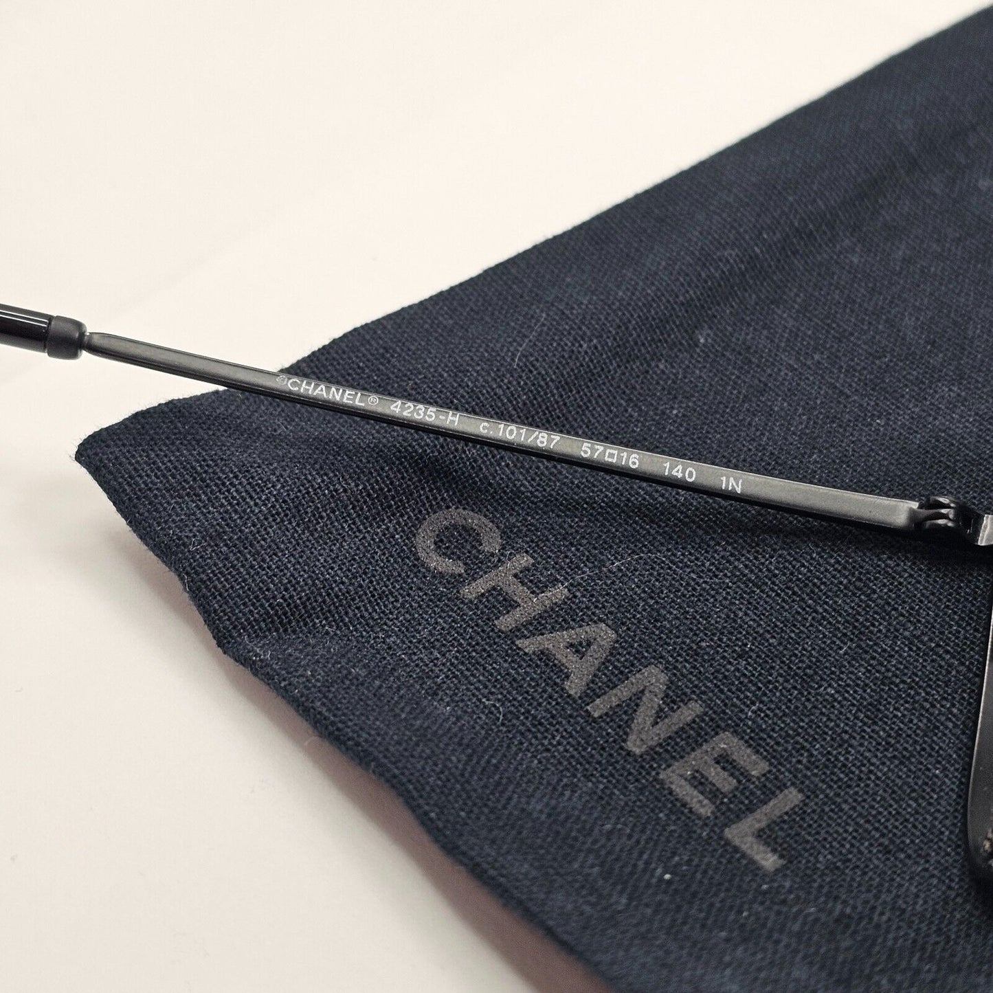 Chanel Sunglasses Pearl Black Square Metal Light Grey 4235-H c.101/87 57mm