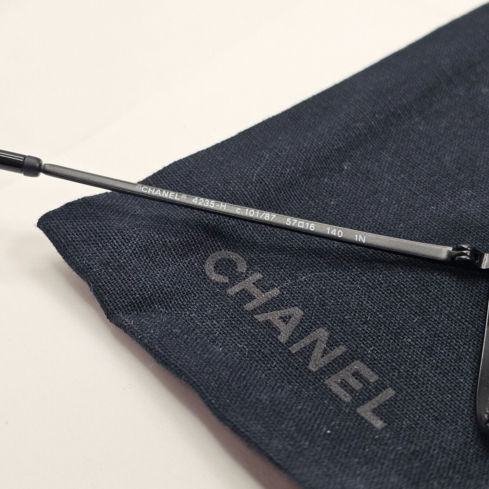 Chanel Sunglasses Pearl Black Square Metal Light Grey 4235-H c.101/87 57mm