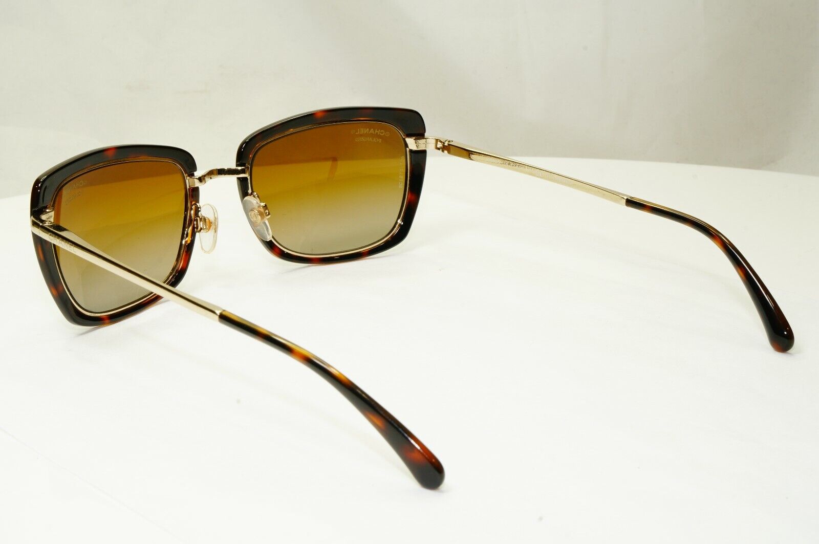 Authentic CHANEL Polarized Sunglasses Gold Brown Havana Model 5203 395/S9 27490