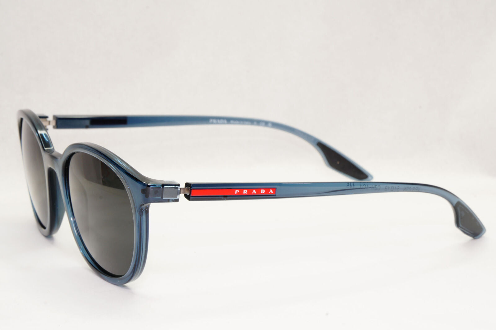 Prada Sunglasses Blue Avio Transparent Black Round PS03NV VPS 03N CZH-1O1 51mm