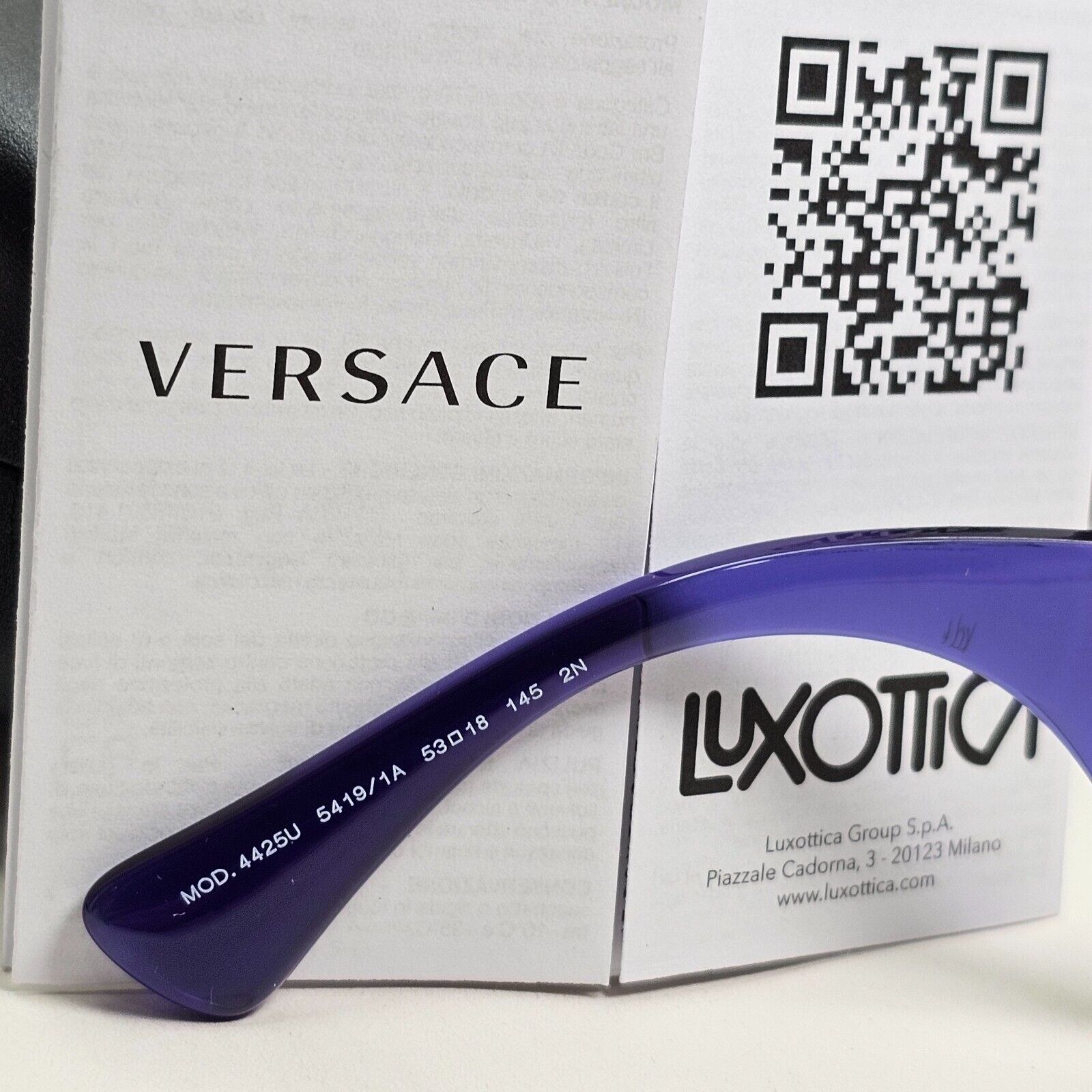 Versace Sunglasses Purple Transparent Biggie Oversized MOD VE 4425U 5419/1A