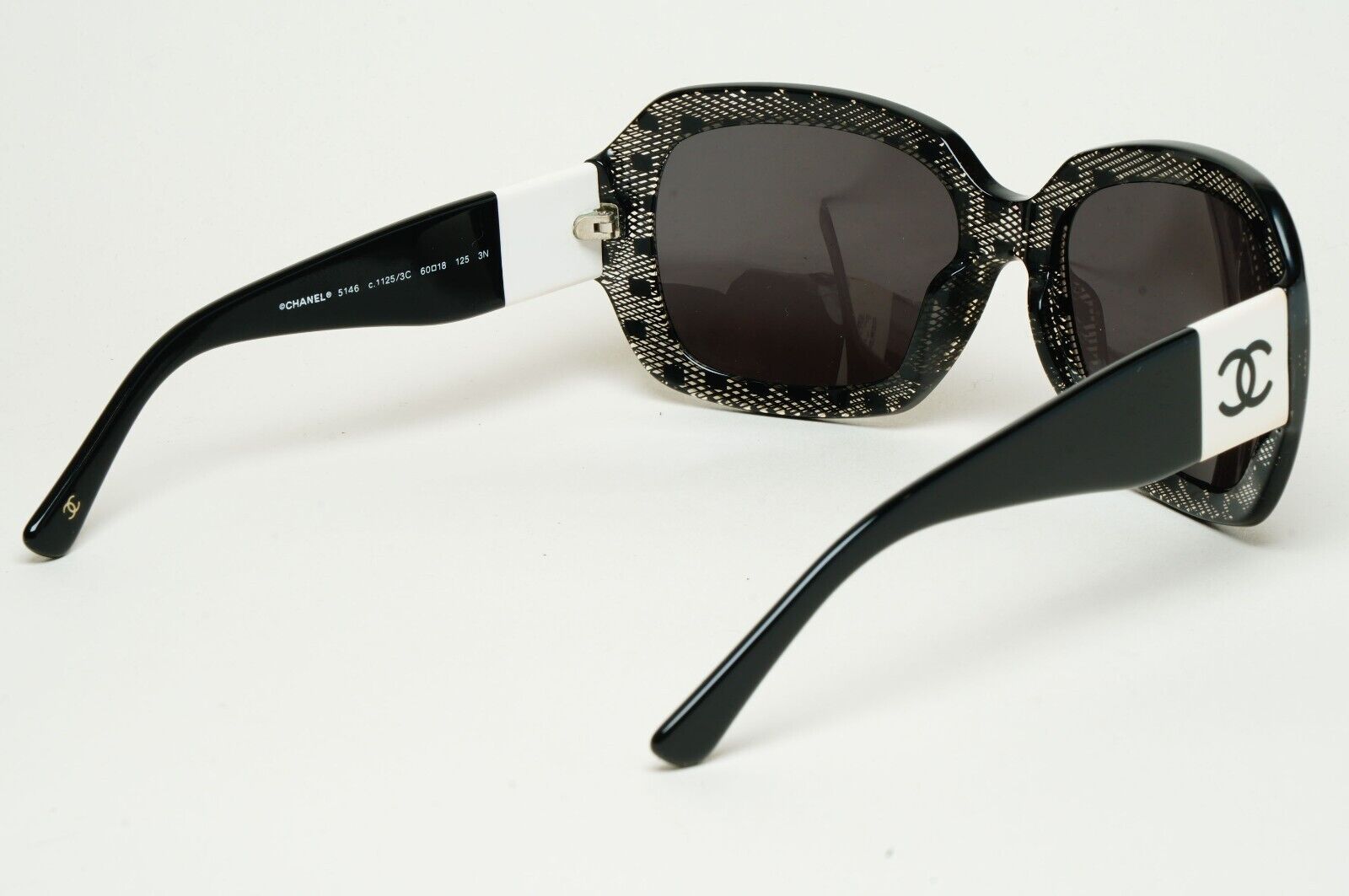 Chanel Sunglasses 2010 Vintage Black Lace Square White CC 5146 c.1125/3C 120125