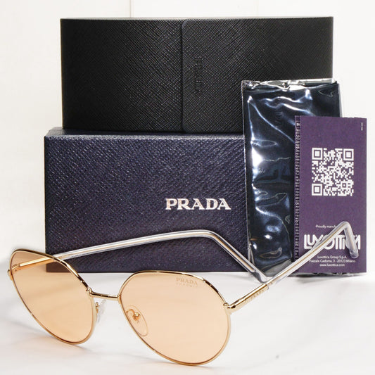 Prada Sunglasses Photochromic Gold Yellow Orange Round PR65XS SPR 65X ZVN-09D