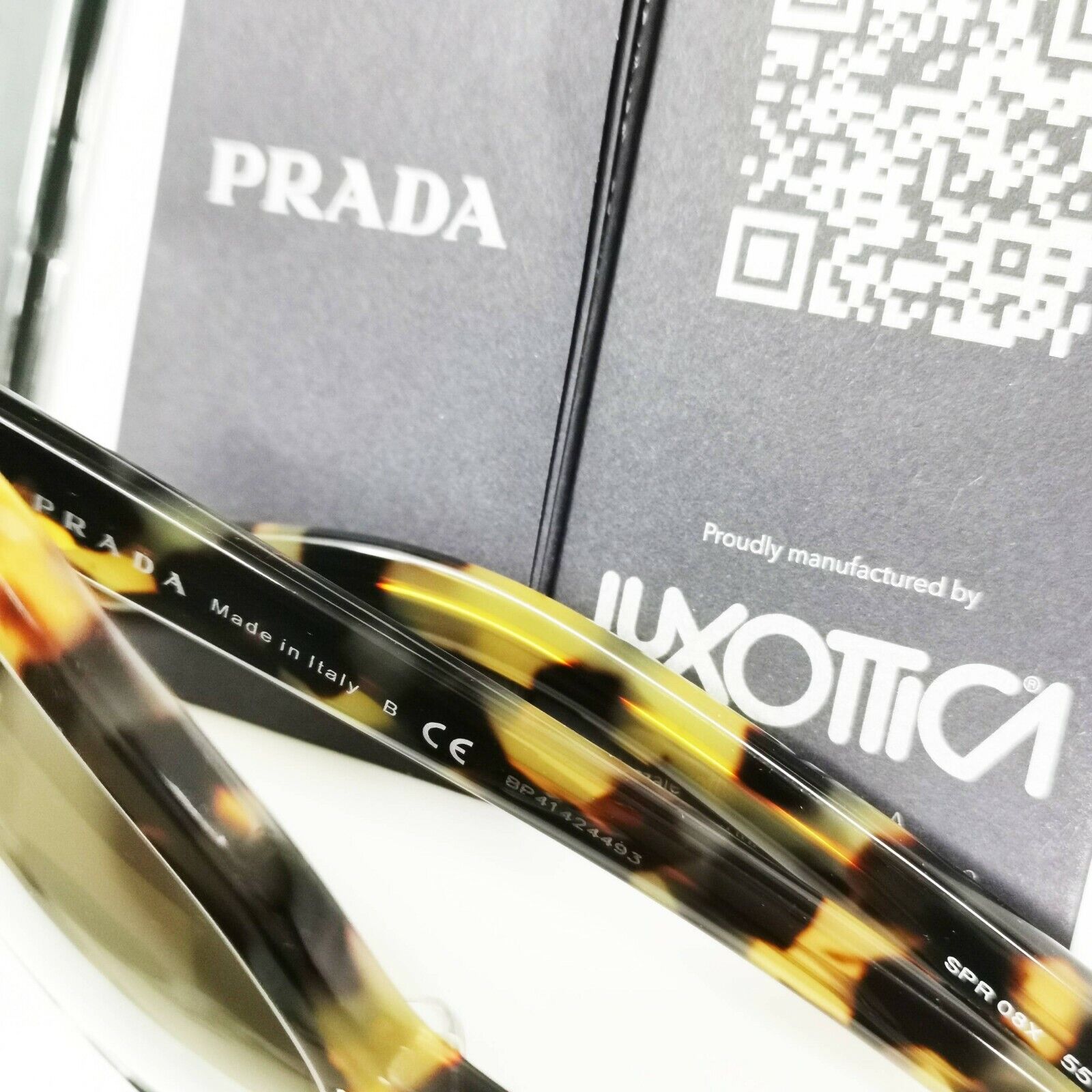 Authentic Prada Womens Sunglasses Brown Angular Hexagon SPR 08X 7S05O2 Oversized
