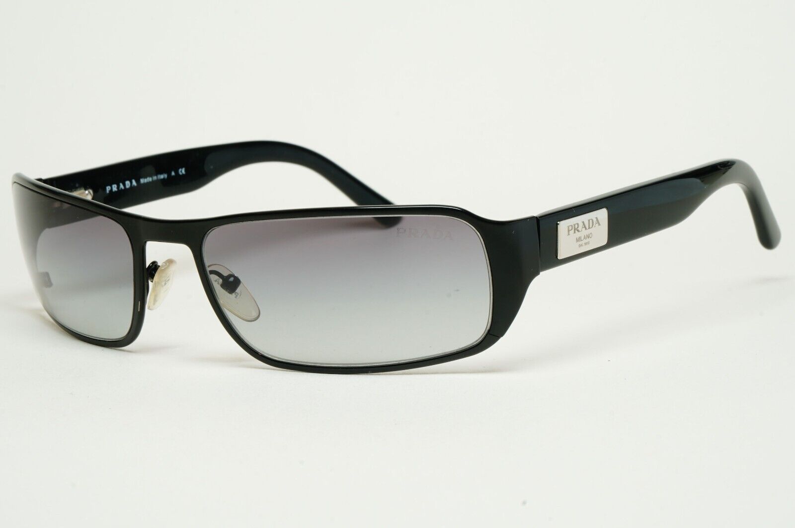 Prada Sunglasses 2007 Vintage Black Grey Rectangle PR61MS SPR 61M 1BO-3M1 310125