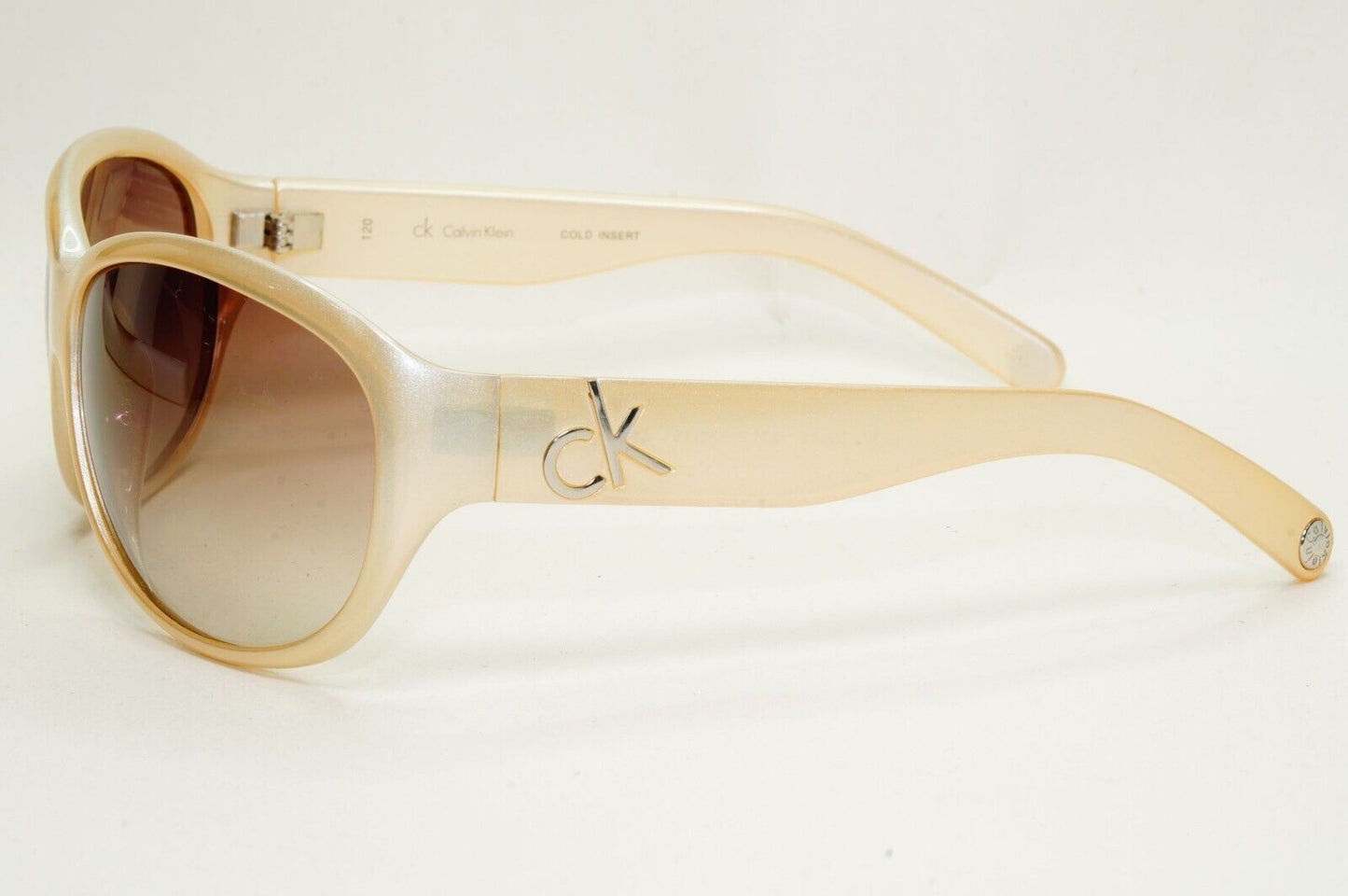 Calvin Klein Sunglasses 2005 Vintage Beige Brown Gradient Wrap 3054S 271 121124