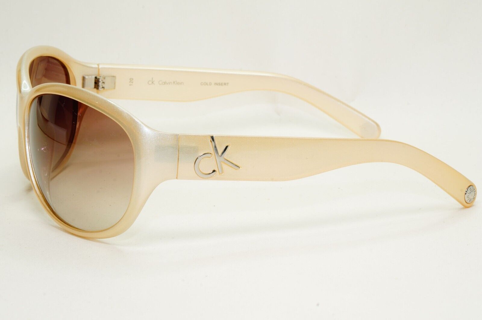 Calvin Klein Sunglasses 2005 Vintage Beige Brown Gradient Wrap 3054S 271 121124