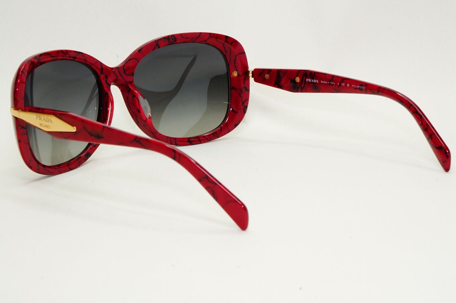 Prada Sunglasses Polarised Dark Red Etruscan Marble PR04ZS-F SPR 04Z-F 15D-5W1