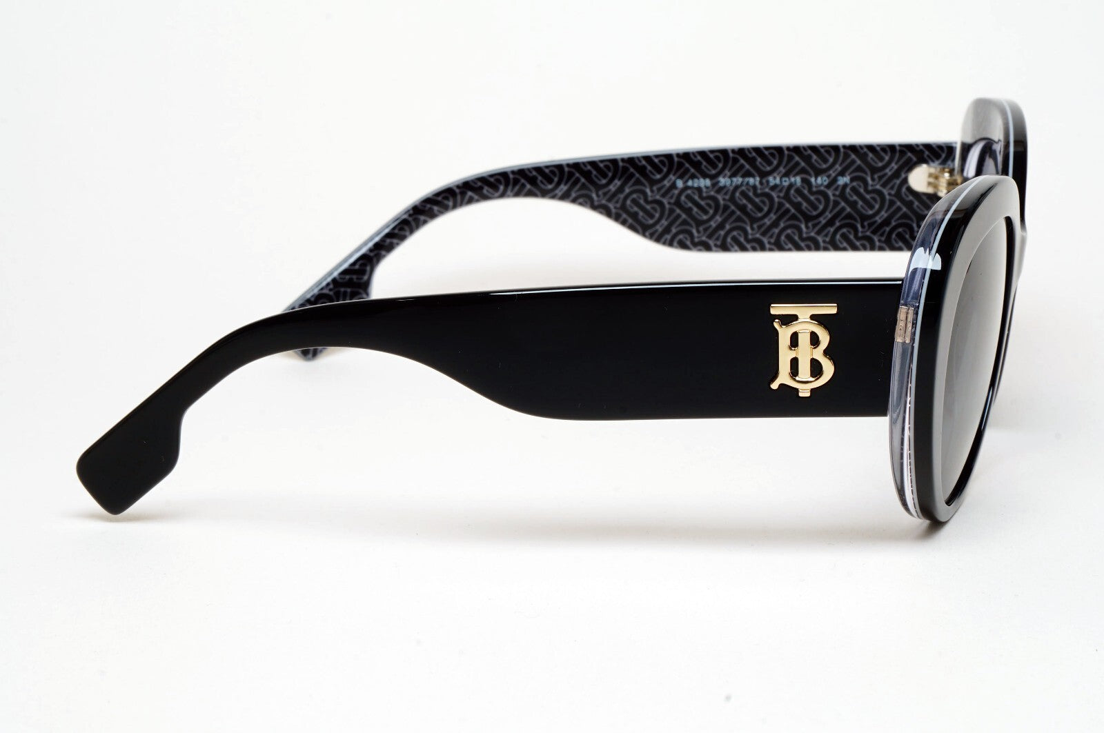 Burberry Sunglasses Black Gold TB Print Crystal BE 4298 Rose 3977/87 54mm