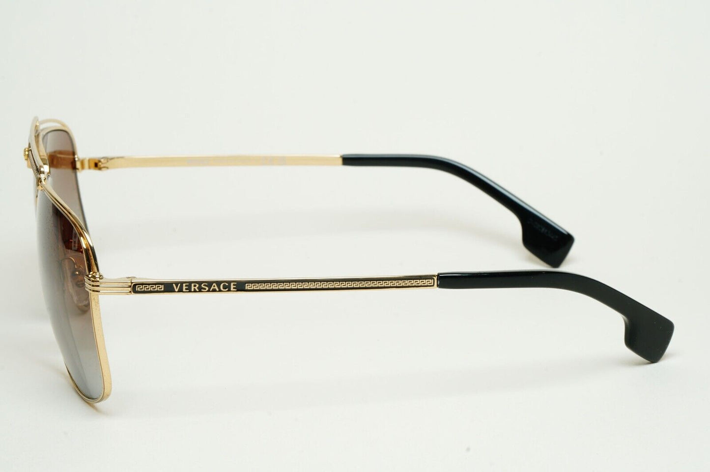 Versace Sunglasses Gold Brown Grey Navigator Pilot MOD VE 2242 1002/89 61mm