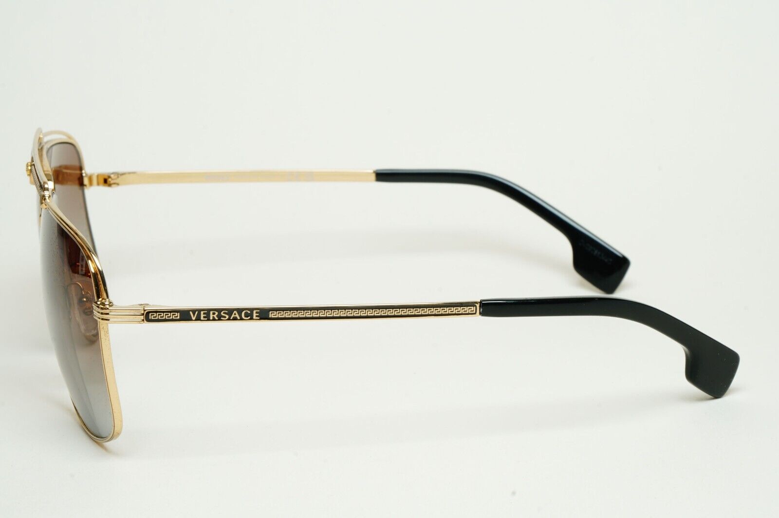 Versace Sunglasses Gold Brown Grey Navigator Pilot MOD VE 2242 1002/89 61mm