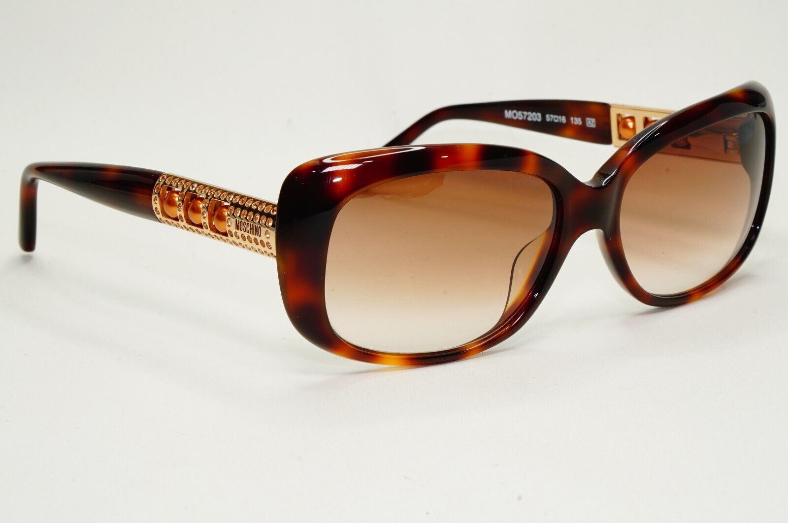 Moschino Sunglasses 2005 Vintage Brown Gold Pearl Tortoise MO572 03 101124