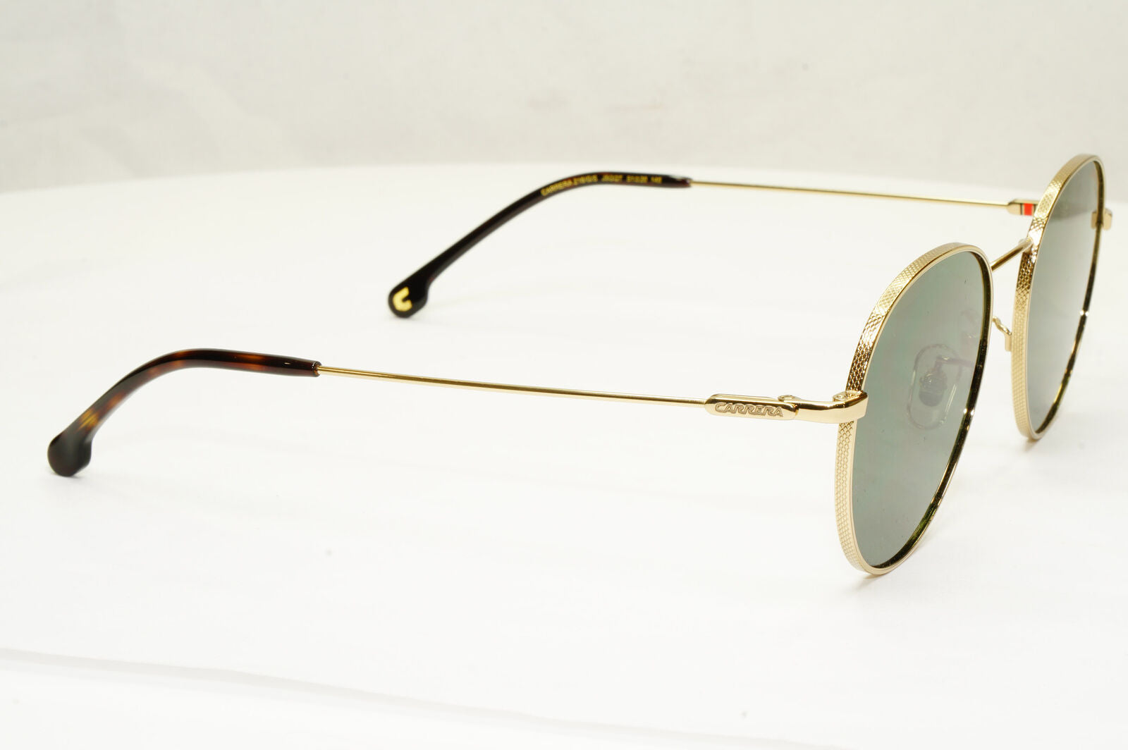 Authentic Carrera Mens Round Gold Green Memory Metal Sunglasses 216 G J5GQT