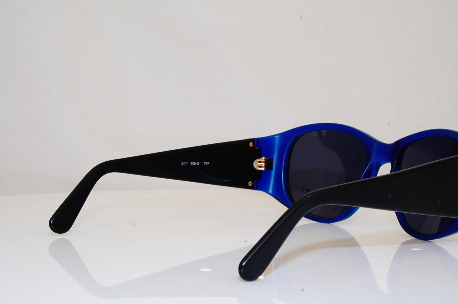 Authentic BVLGARI Mens Womens Vintage Sunglasses Blue Square GOLD 802 905 26247