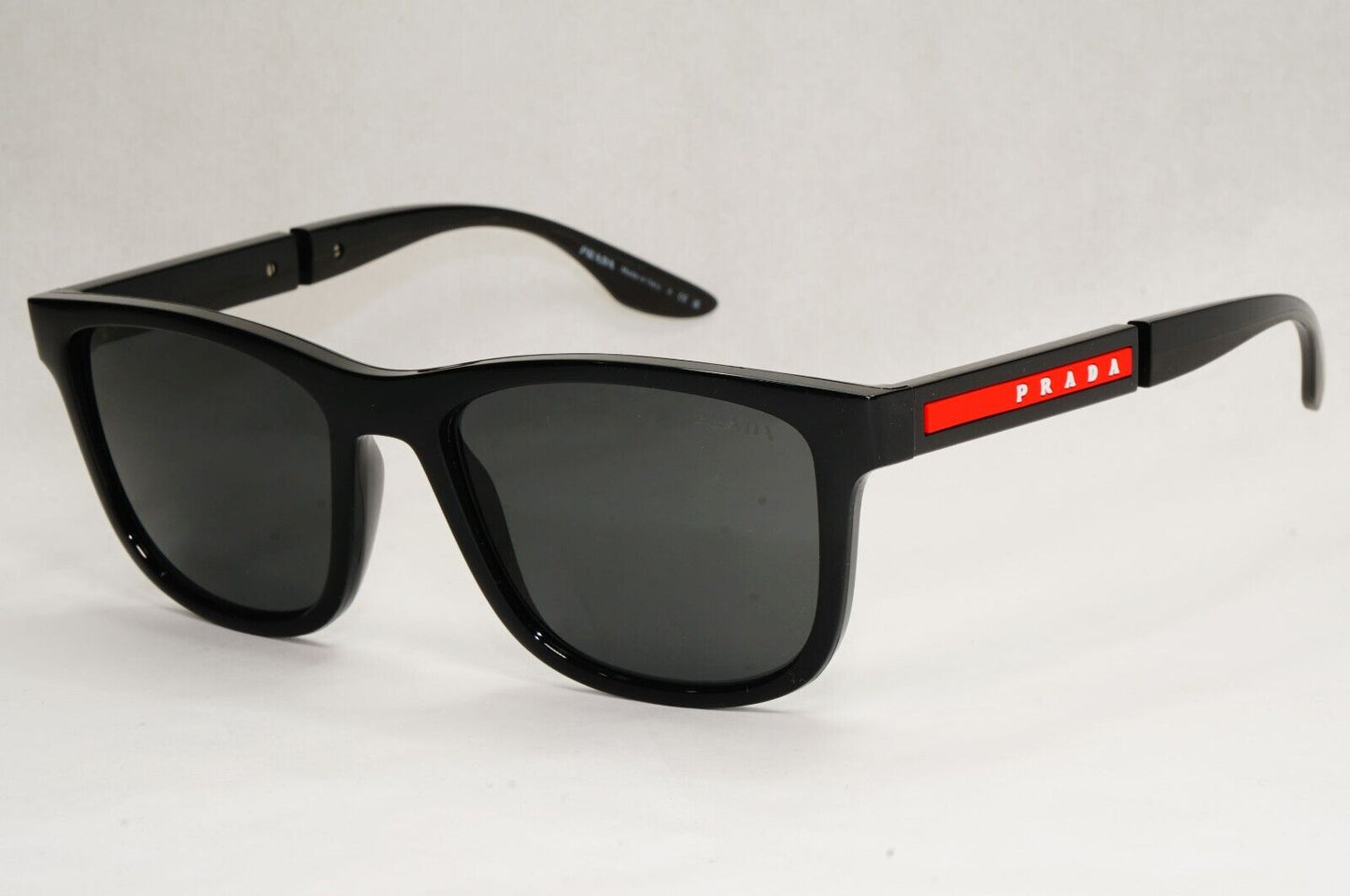 Prada Black Sunglasses Square Red Stripe Fashion PS04XS SPS 04X 1AB-5S0