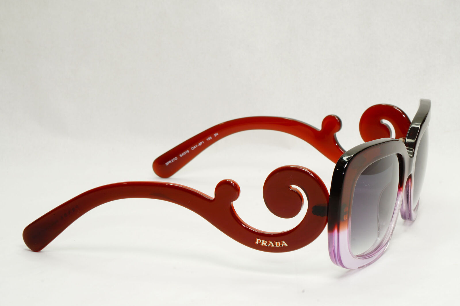 Prada Sunglasses Swirl Baroque Square Brown Grey PR27OS SPR 27O OAY-6P1 130124