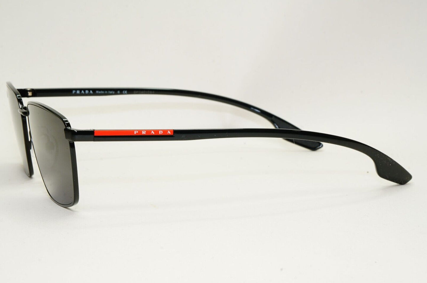 Prada Sunglasses Black Glossy Square Angular Rossa PS52MV VPS 52M 1AB-1O1 54mm