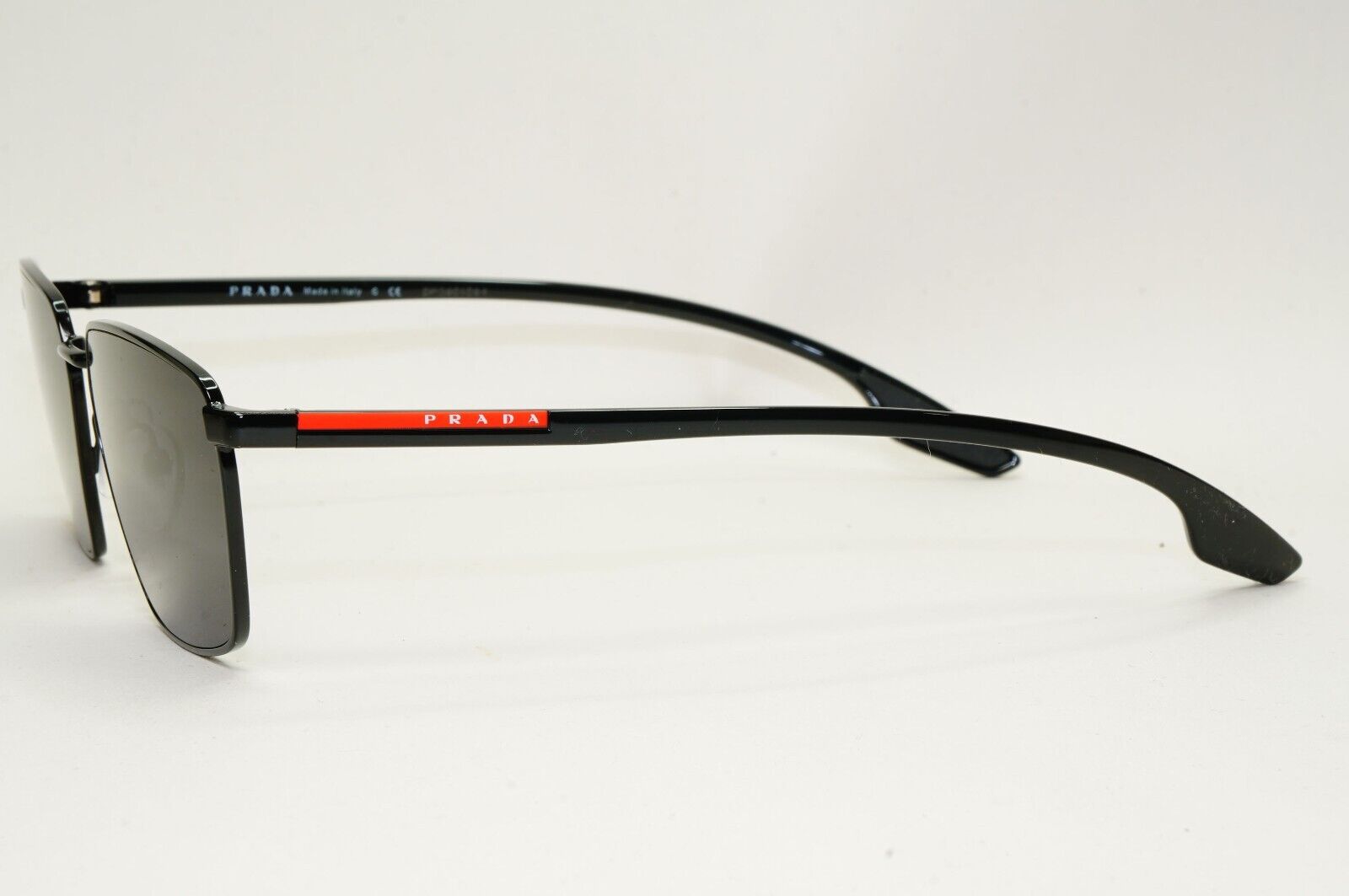 Prada Sunglasses Black Glossy Square Angular Rossa PS52MV VPS 52M 1AB-1O1 54mm