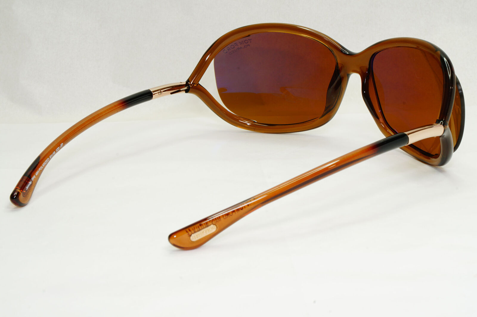 Tom Ford Sunglasses Jennifer Polarized Brown Gold Wrap FT0008 TF 8 48H [Z]
