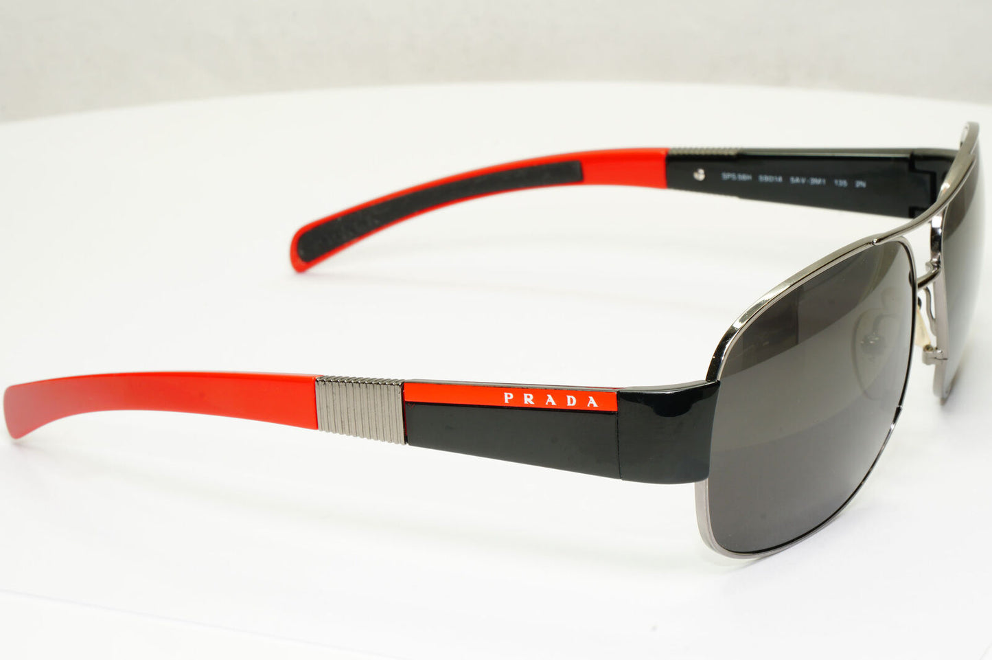 Prada 2006 Sunglasses Vintage Pilot Black Red PS56HS SPS 56H 5AV-3M1 290323