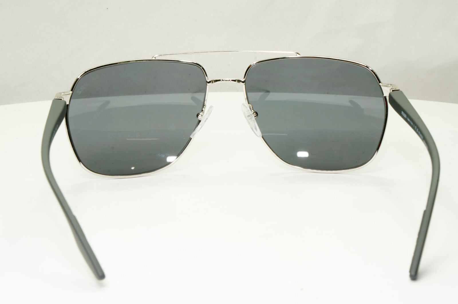 Prada Polarized Sunglasses Silver Mirror Square Metal 62mm PS55VS SPS 55V 1BC07H
