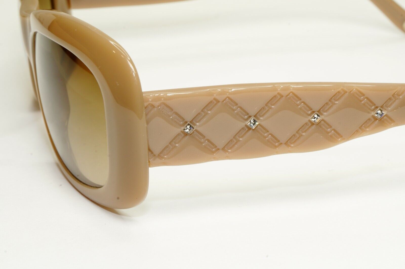 Versace Brown Square Sunglasses Womens Crystal Toffee MOD 4155-B 817/13 310122