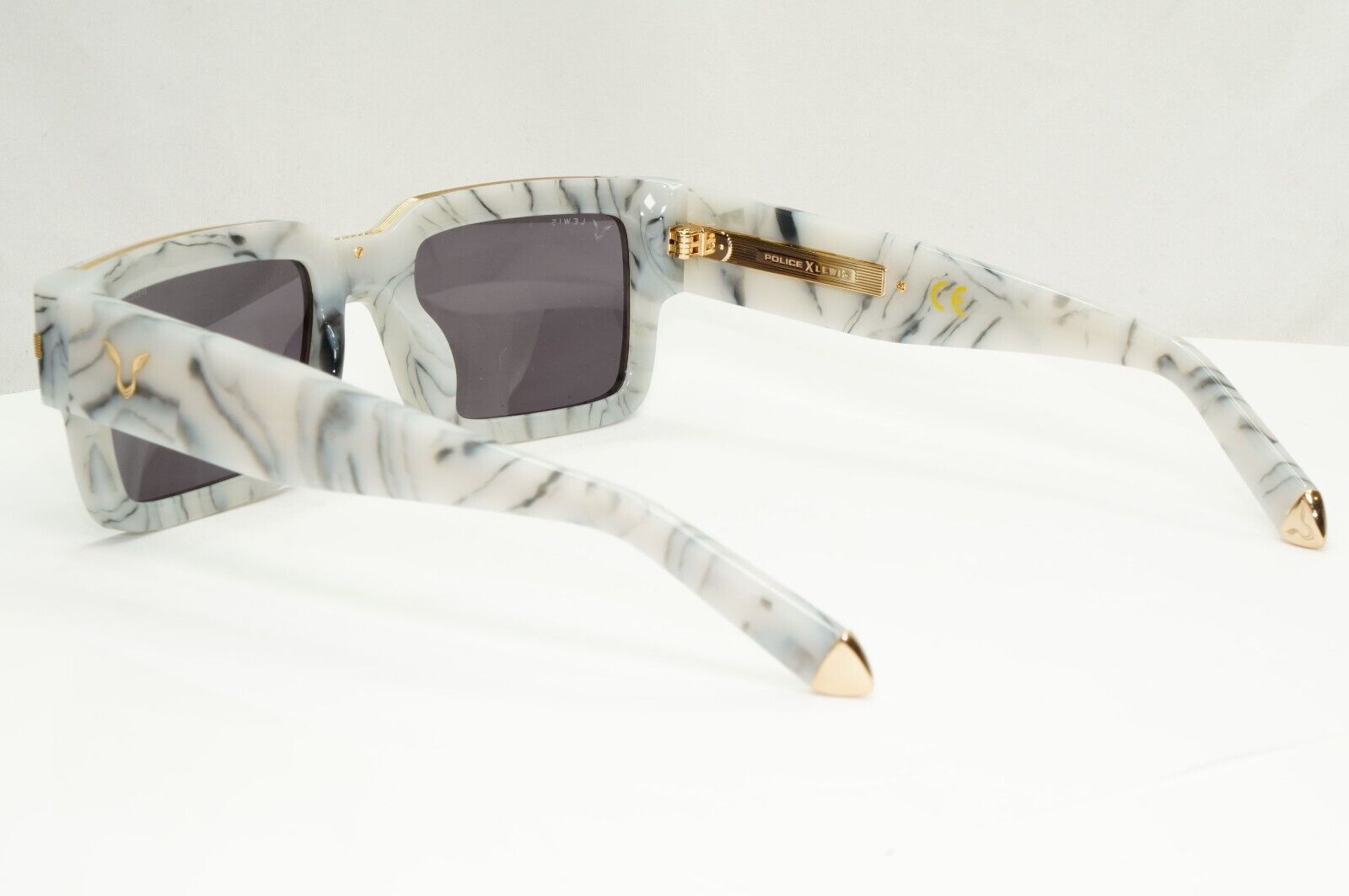 Police Lewis Hamilton F1 Sunglasses Grey Marble Square Gold SPL E14 COL 09YL