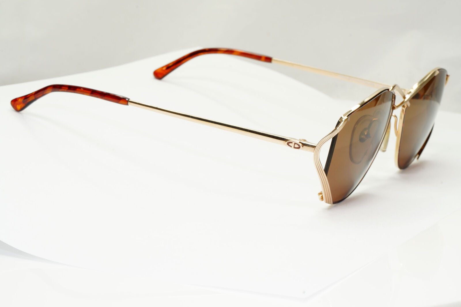 Dior 1990s Austria Sunglasses Vintage Metal Brown Gold Square 2684 41 190123