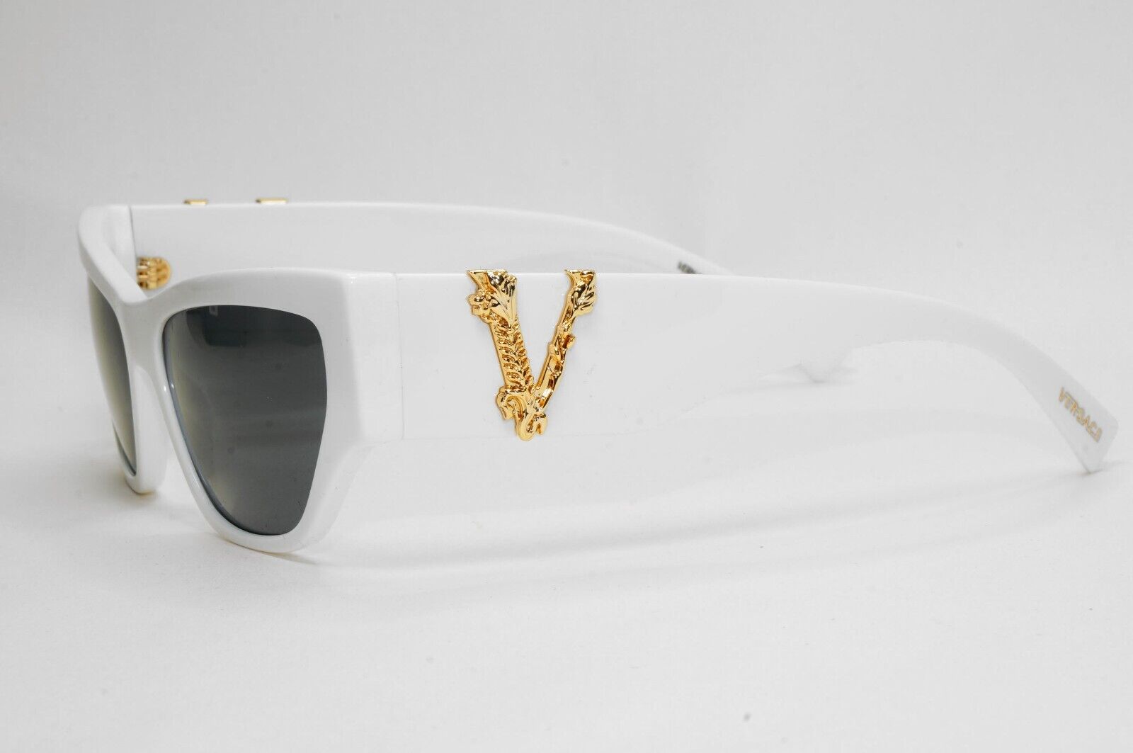 Versace Sunglasses White Gold V Black Square MOD VE 4383 5327/87 56mm