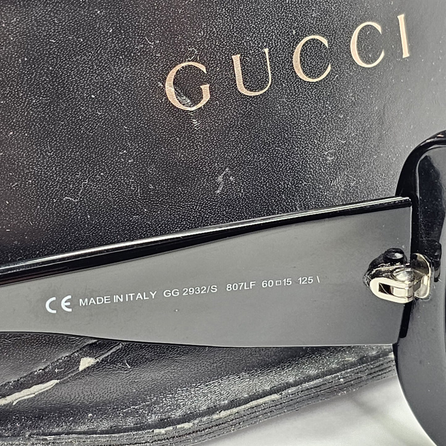 Gucci Sunglasses 2007 Vintage Black Square Large GG 2932/S 807LF 060324