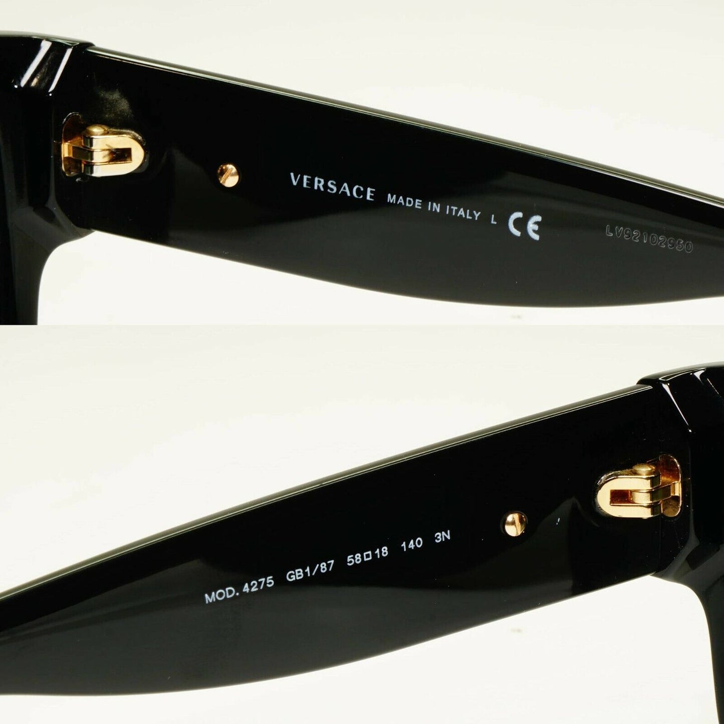 Versace Gold Medusa Sunglasses Black Square Fashion Designer MOD VE 4275 GB1/87