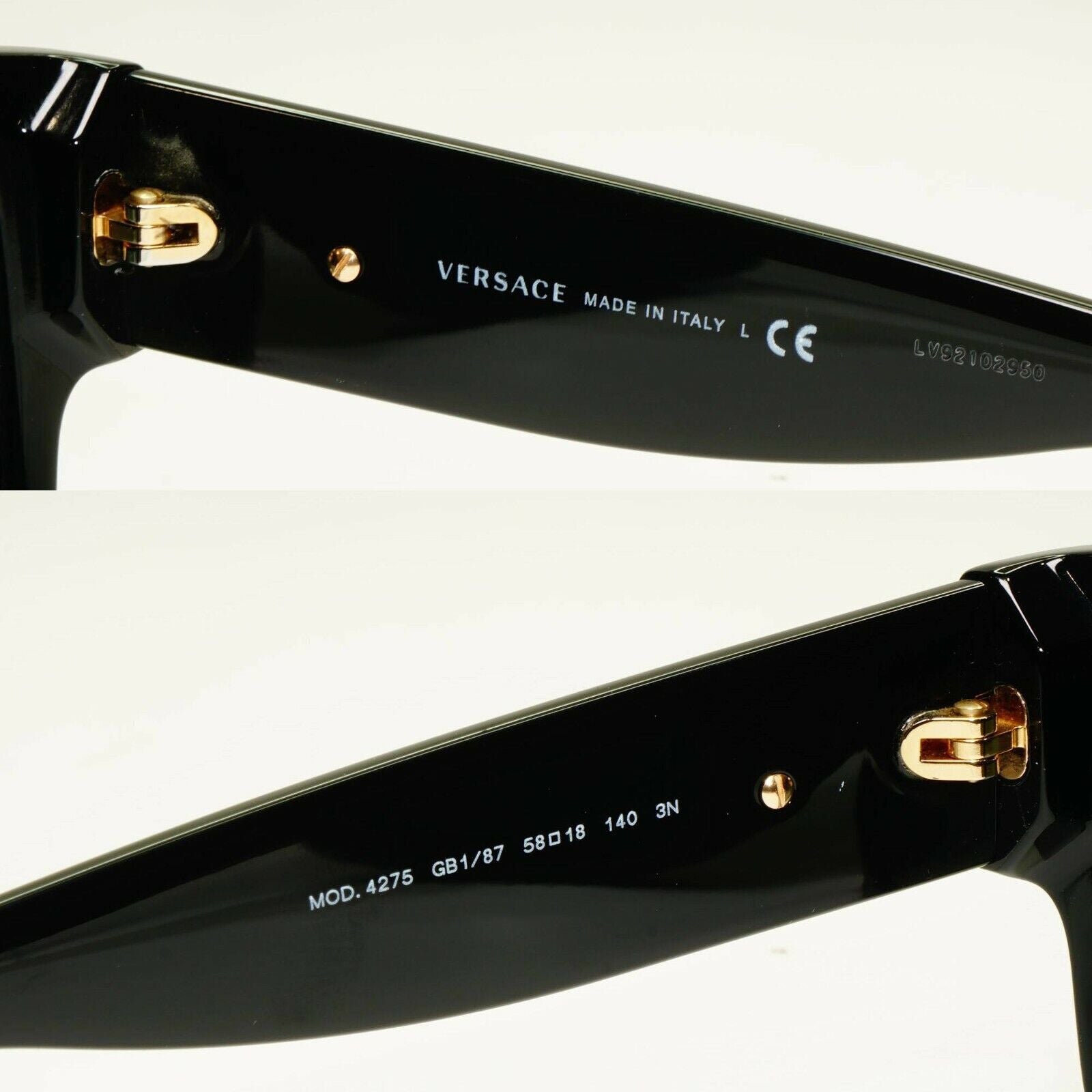 Versace Gold Medusa Sunglasses Black Square Fashion Designer MOD VE 4275 GB1/87