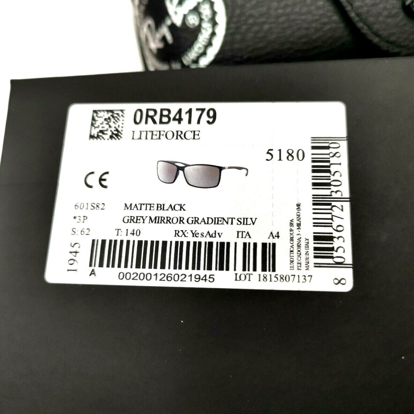 Ray-Ban Sunglasses Polarized Black Silver RB 4179 Liteforce 601-S/82 [B] 38868
