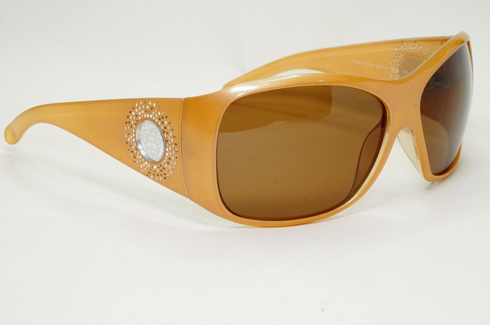 Versace Sunglasses 2008 Brown Beige Medusa Crystals MOD 4133-B 726/13 021124