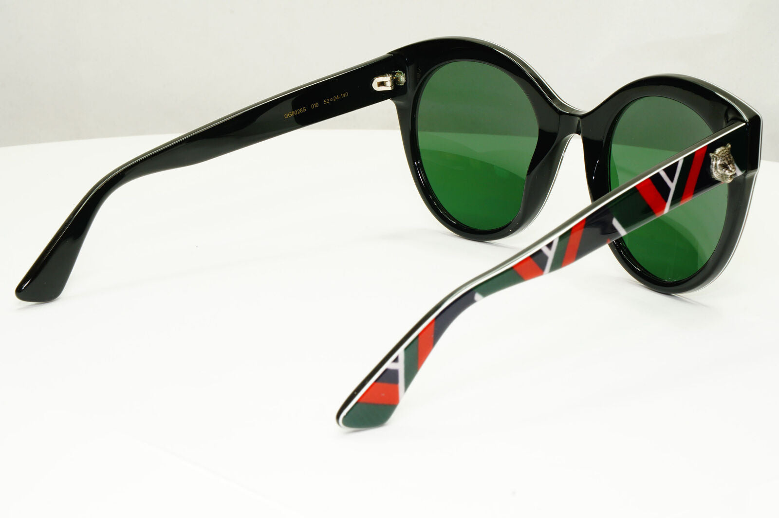Gucci 2016 Sunglasses Black Green Tiger Oversized Square GG 0028S 010 160123