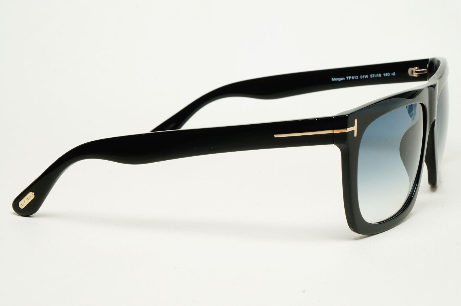 Tom Ford Sunglasses Morgan Black Glossy Blue Square FT0513 TF 513 01W 57mm