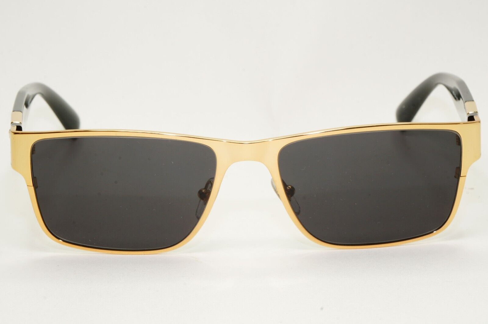 Versace Sunglasses Gold Black Glossy Square Medusa MOD VE 1274 1002 55mm