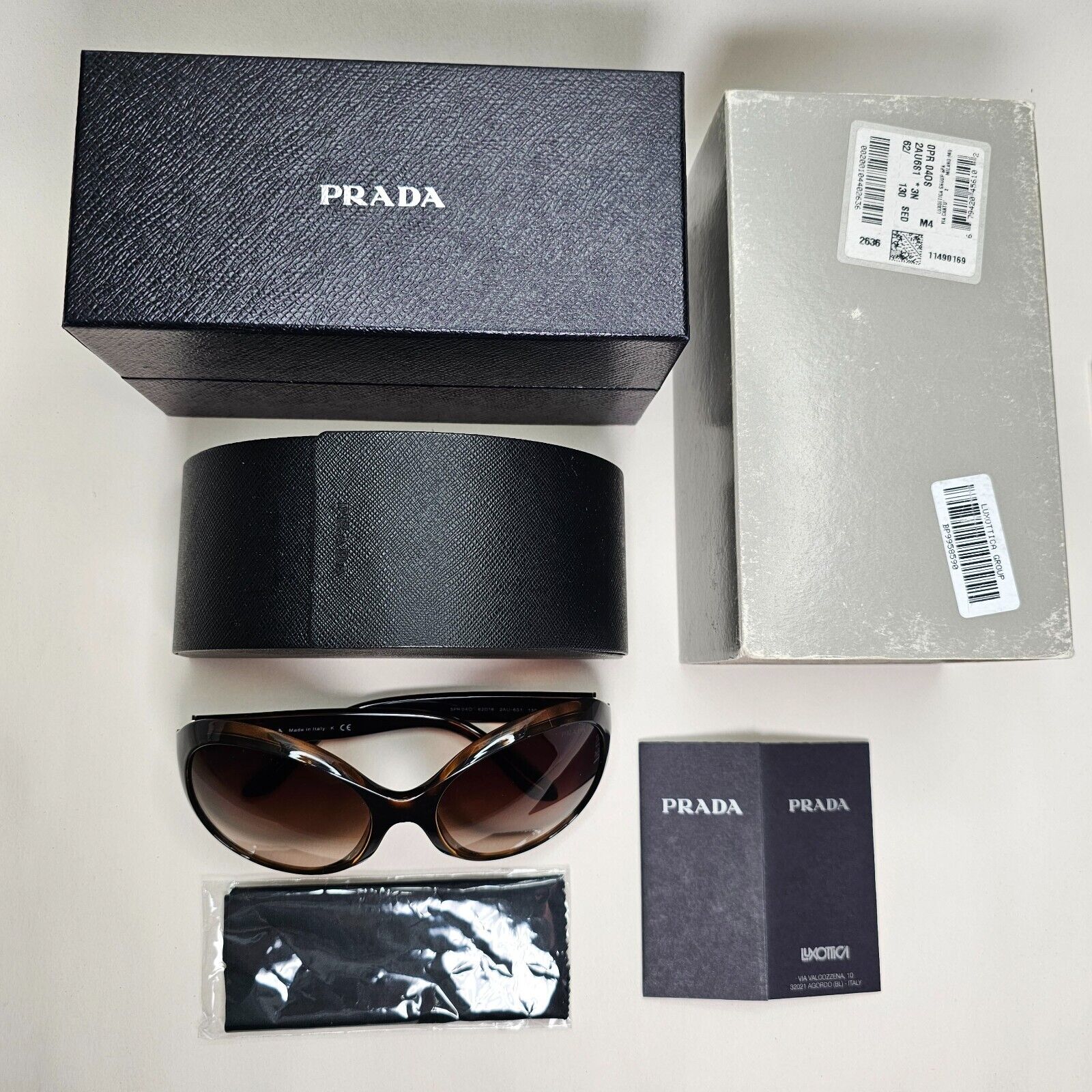 Prada Sunglasses 2012 Brown Tortoise Square Milano PR04OS SPR 04O 2AU-6S1